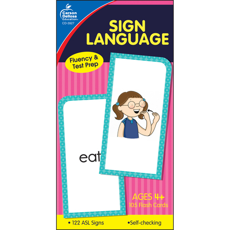 CARSON DELLOSA Sign Language Flash Cards, Grade PK-8 3927